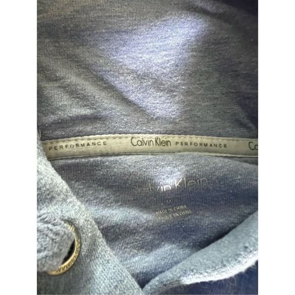 Calvin Klein Performance Heathered Light Blue Hooded Sweatshirt Hoodie Womens M - Picture 3 of 6